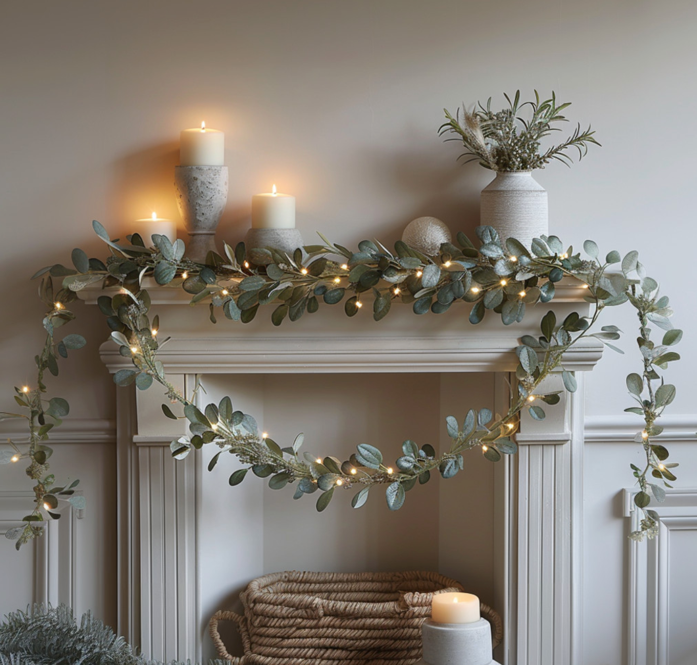 Fairy light olive branch - Enchanting fairy light chain in olive branch design
