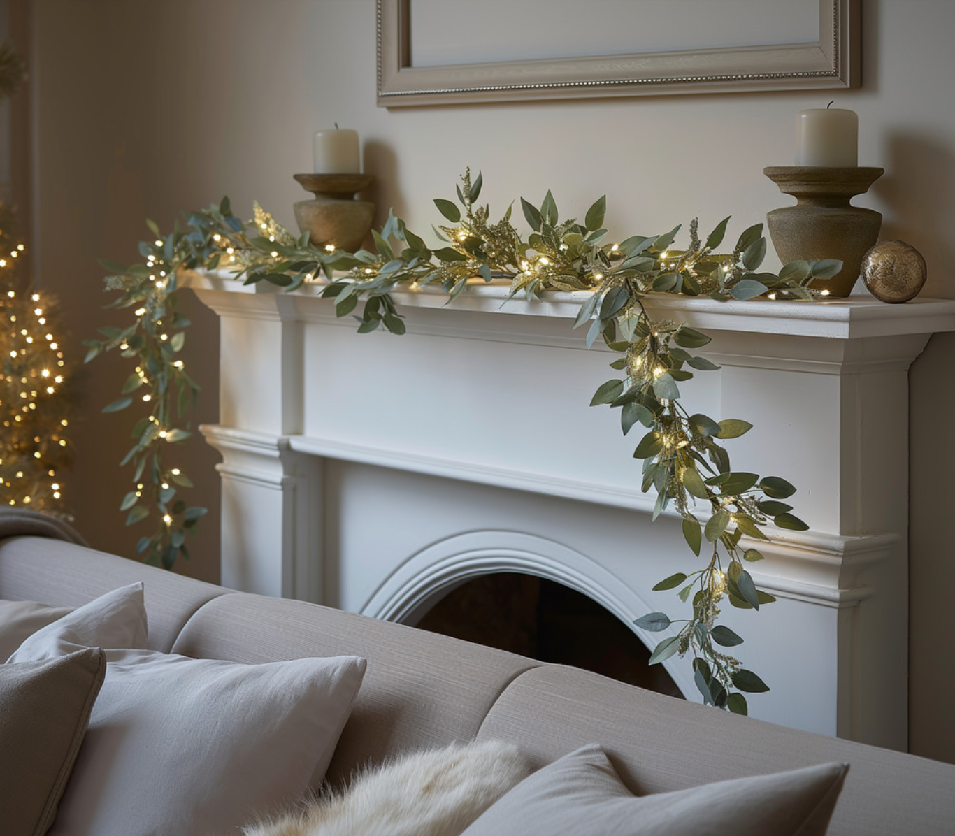Fairy light olive branch - Enchanting fairy light chain in olive branch design
